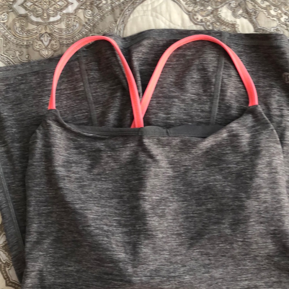 Gray with coral accent lululemon tank